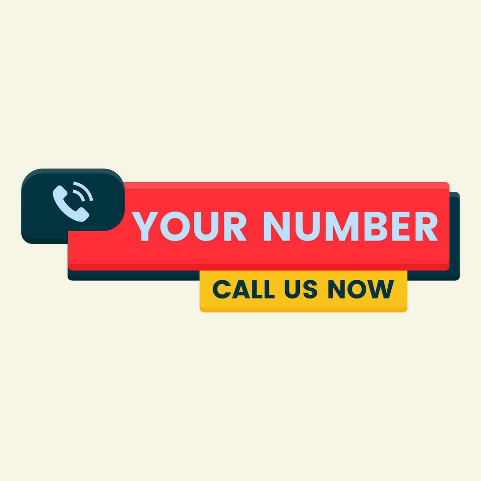 Call us now modern button for phone number with call icon vector