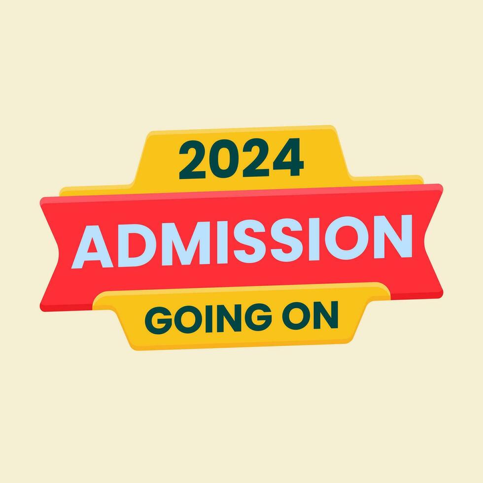2024 admission going on tag label clipart for social media post educational banner vector