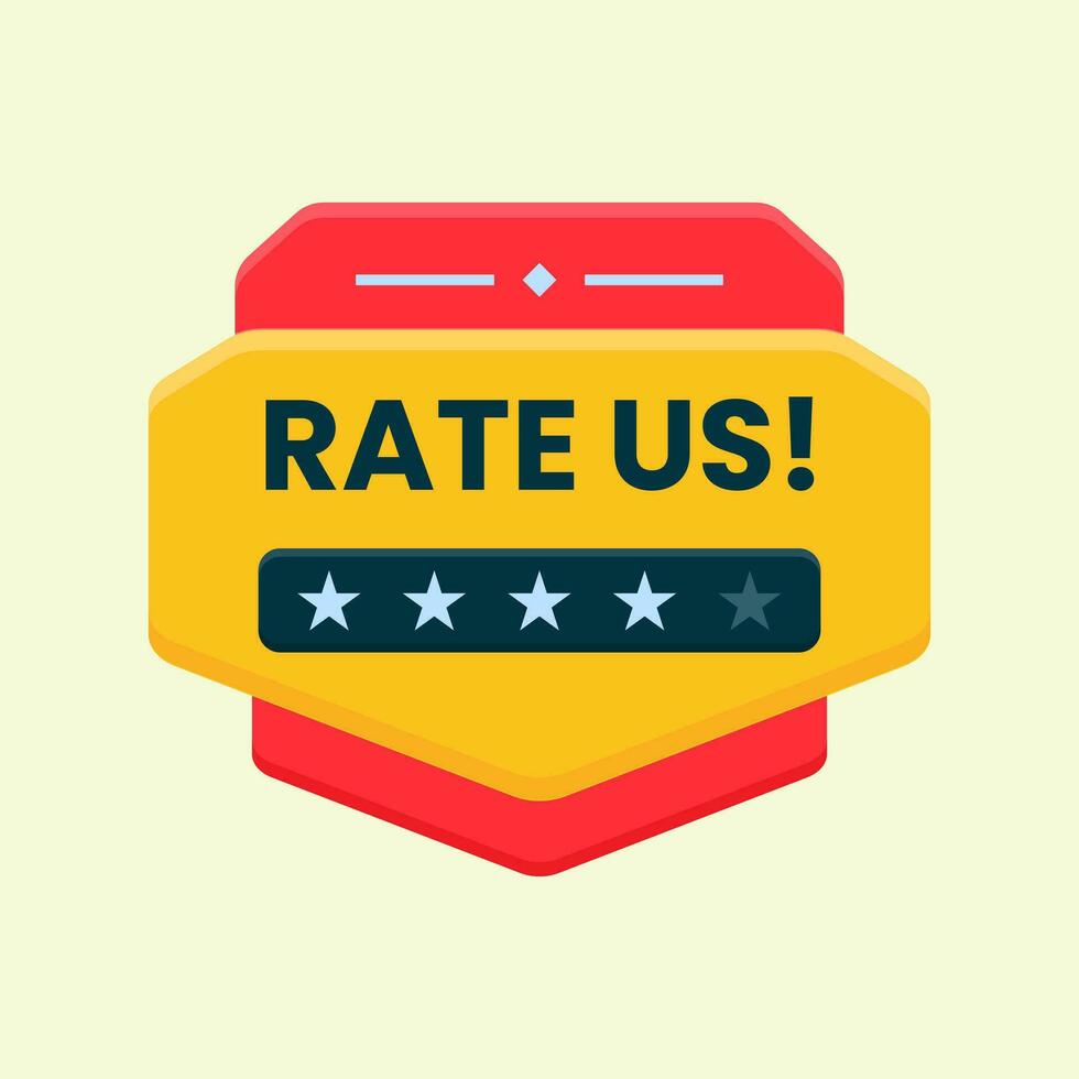 rate us speech bubble on white background vector illustration