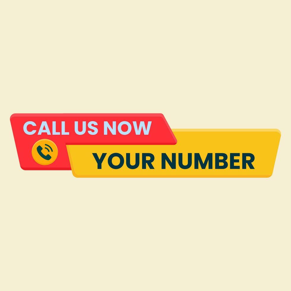 Call us now modern button for phone number with call icon vector