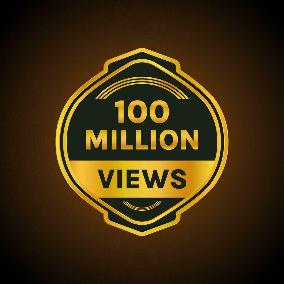 100 million views banner for thumbnail design vector