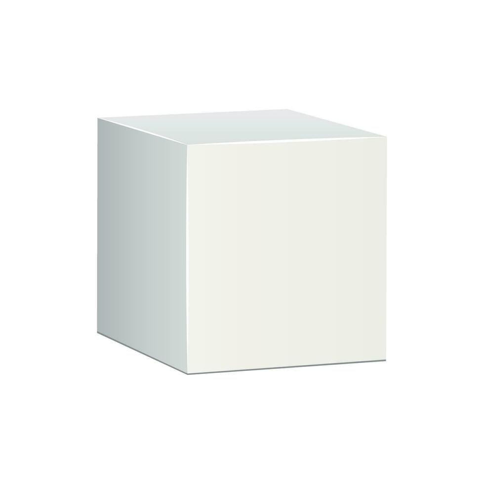 blanco blanco caja de cartón 3d caja icono. caja paquete Bosquejo vector ilustración.