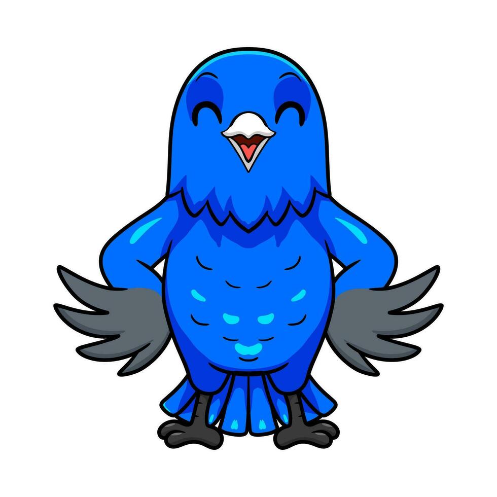 Cute blue factor canary cartoon vector