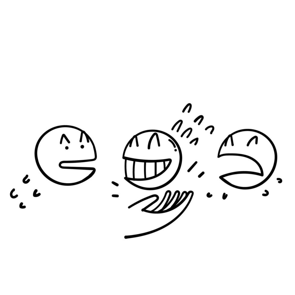 mano dibujado garabatear contento cliente elección emoticon ilustración vector