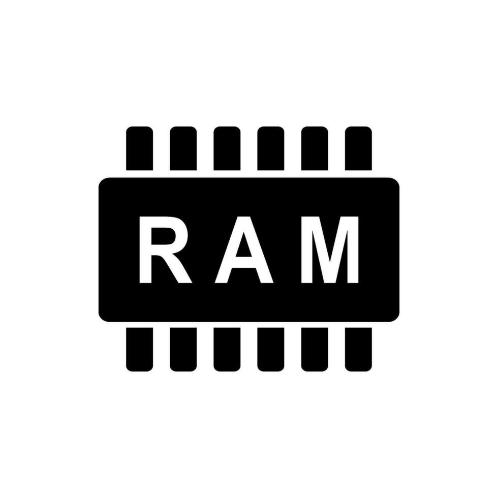 Random access memory flat style vector icon