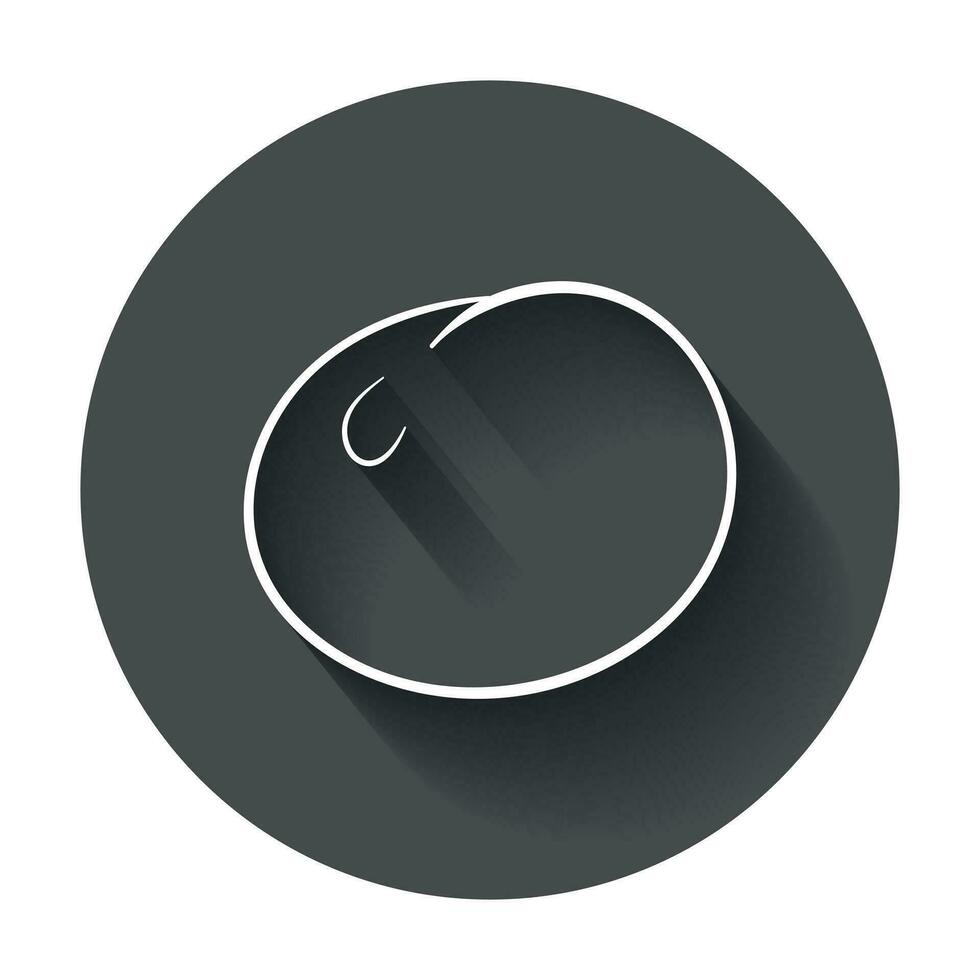 Hand drawn scribble circle. Vector element. Illustration with long shadow.