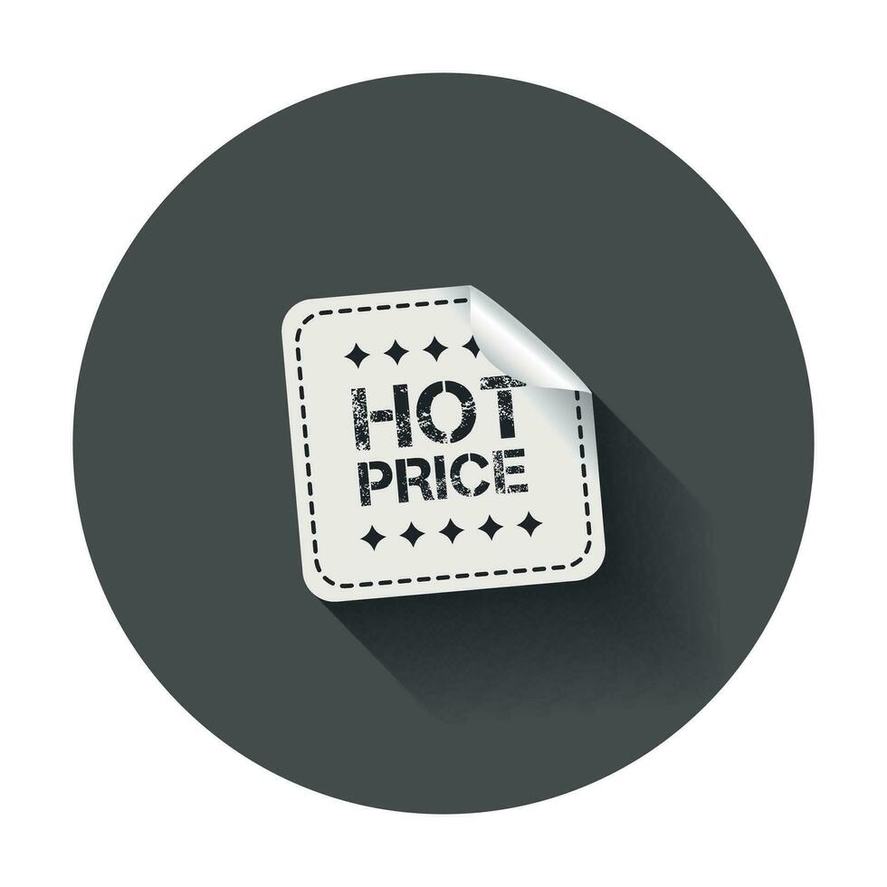 Hot price stickers. Vector illustration with long shadow.