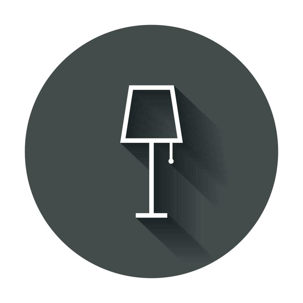 lámpara mueble icono. lámpara vector ilustración con largo sombra.