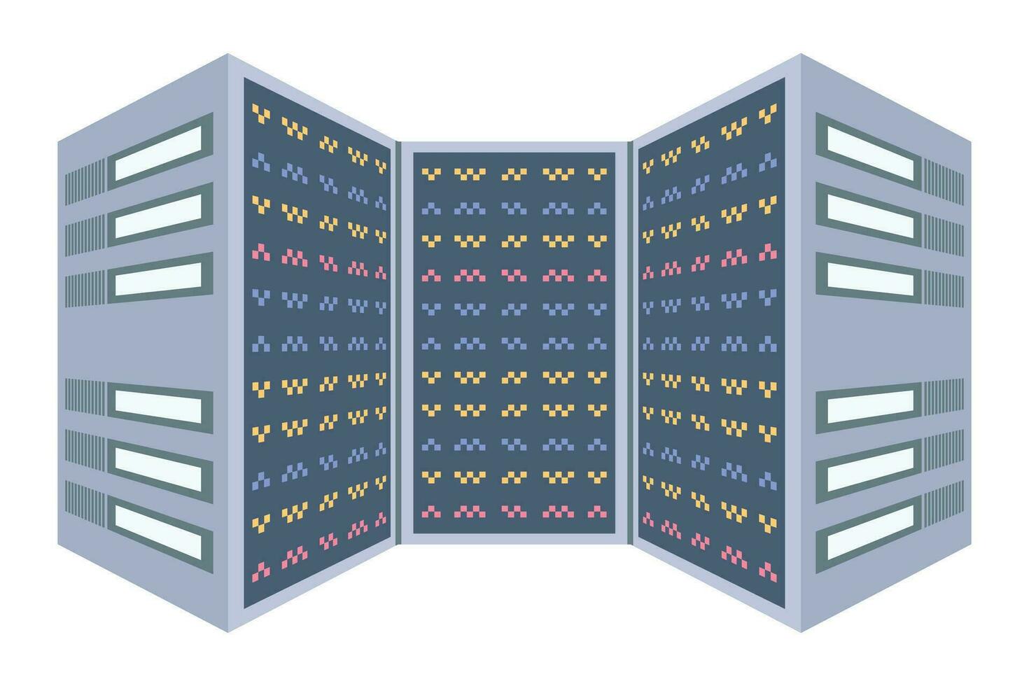 Server Room database system Server racks Data Protection Internet Security Concept. Data Center Icon cloud storage cloud computing Computer Server. Hosting icon computer network secure and protection. vector