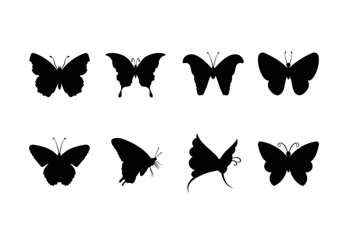 silhouette of a butterfly on a white background vector