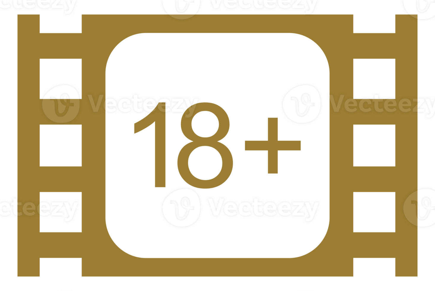 Sign of Adult Only for Eighteen Plus, 18 Plus and Twenty One Plus, 21 Plus Age in the Filmstrip. Age Rating Movie Icon Symbol for Movie Poster, Apps, Website or Graphic Design Element. Format PNG