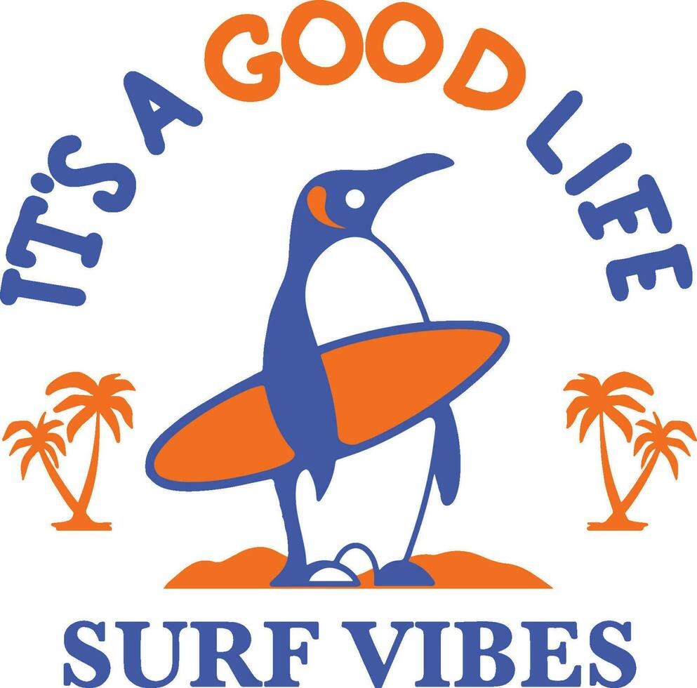 Surf Vibes Vector For Tshirt Design