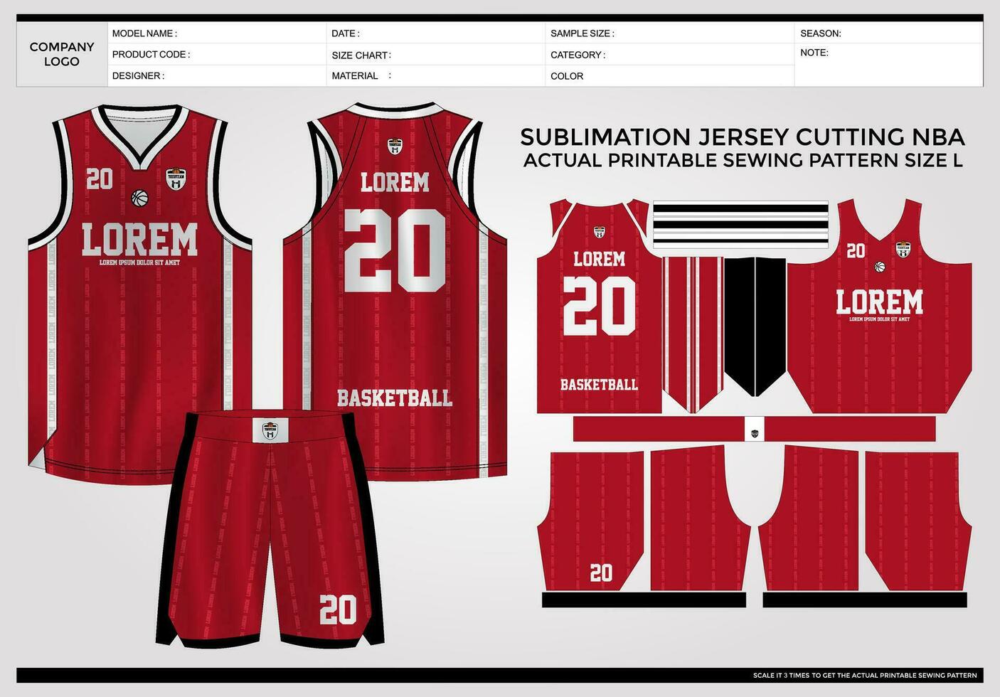 Premium Vector  Red colour basketball jersey design and template