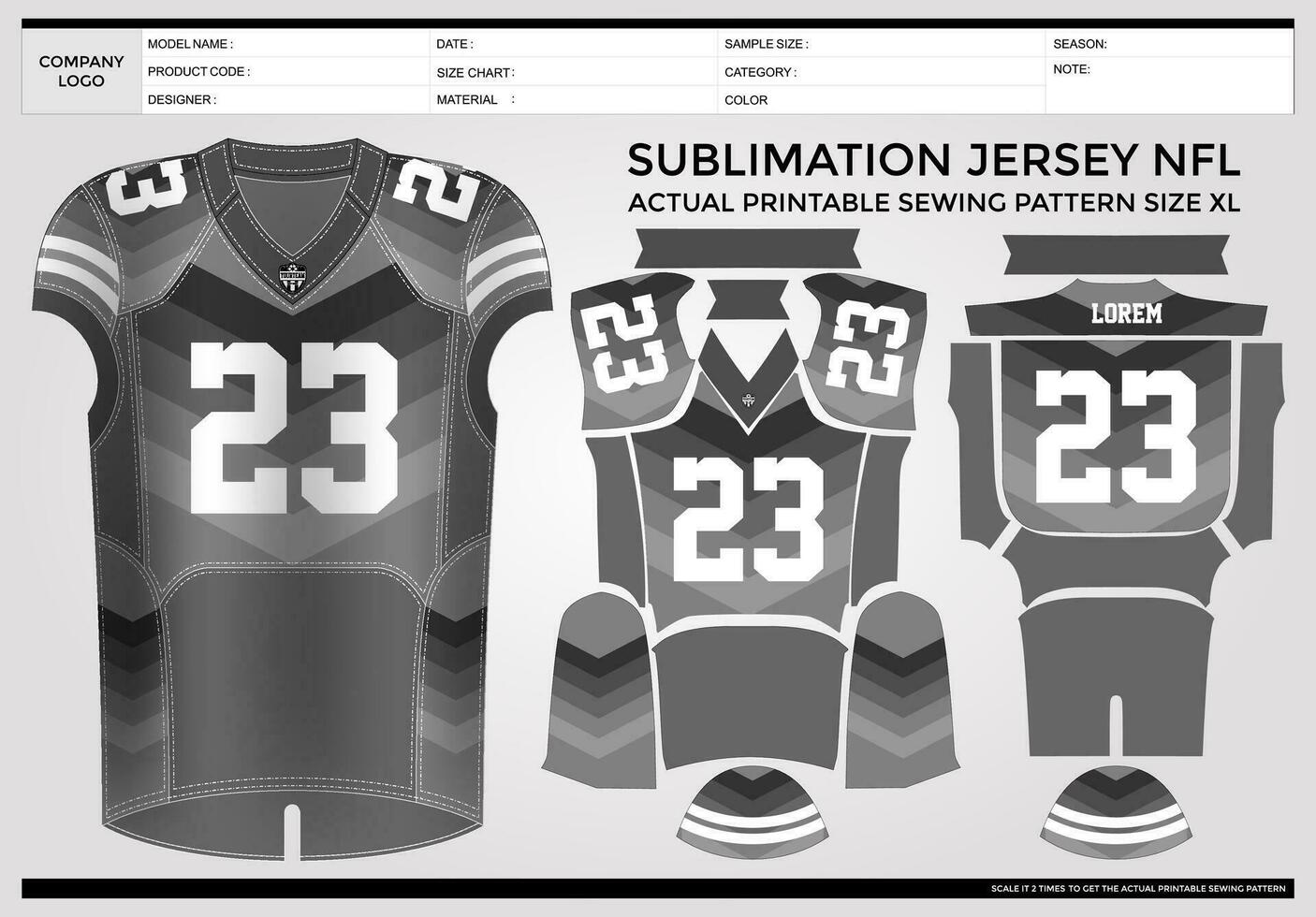 American Football grey jersey vector