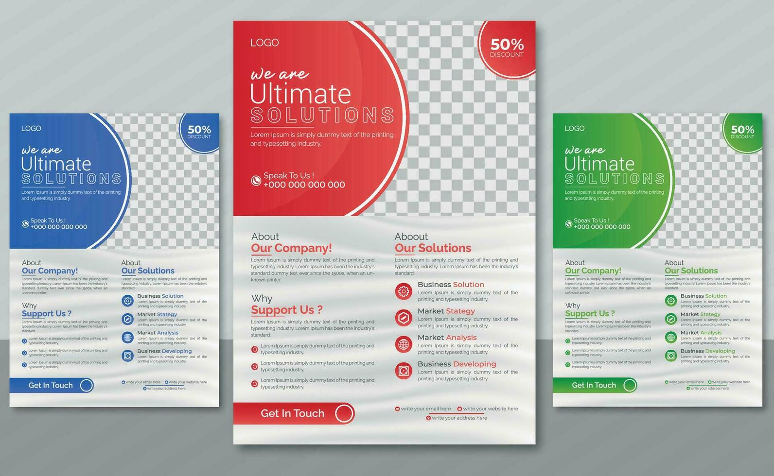 Corporate and business flyer design for your business solutions vector
