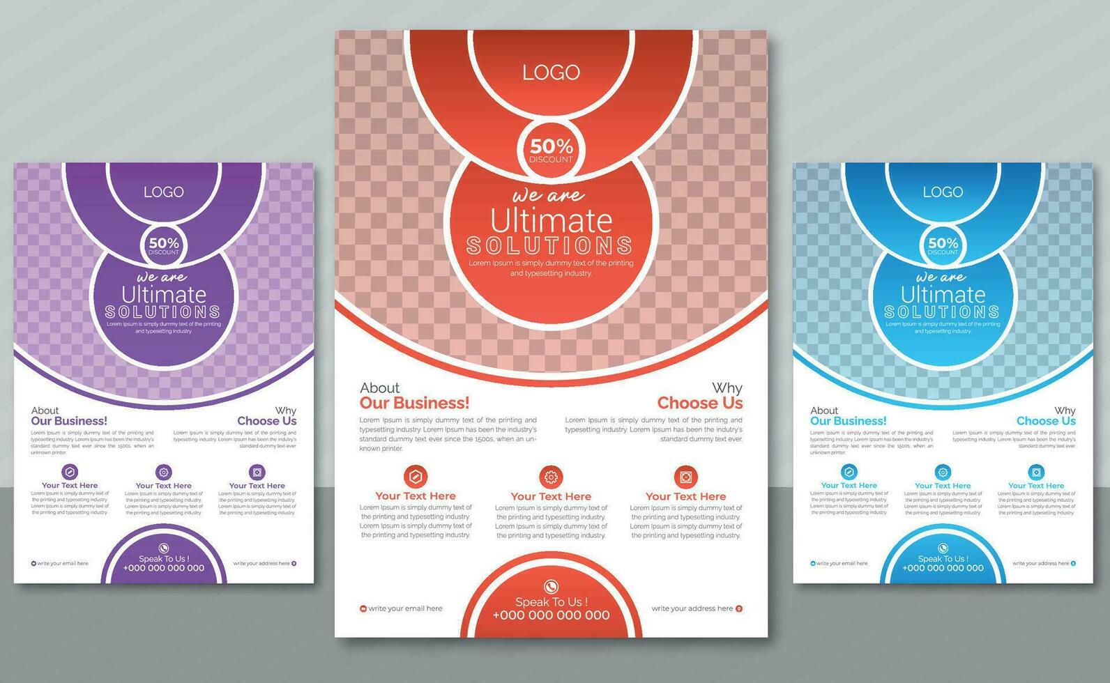 Professional and business flyer design for your business solutions vector