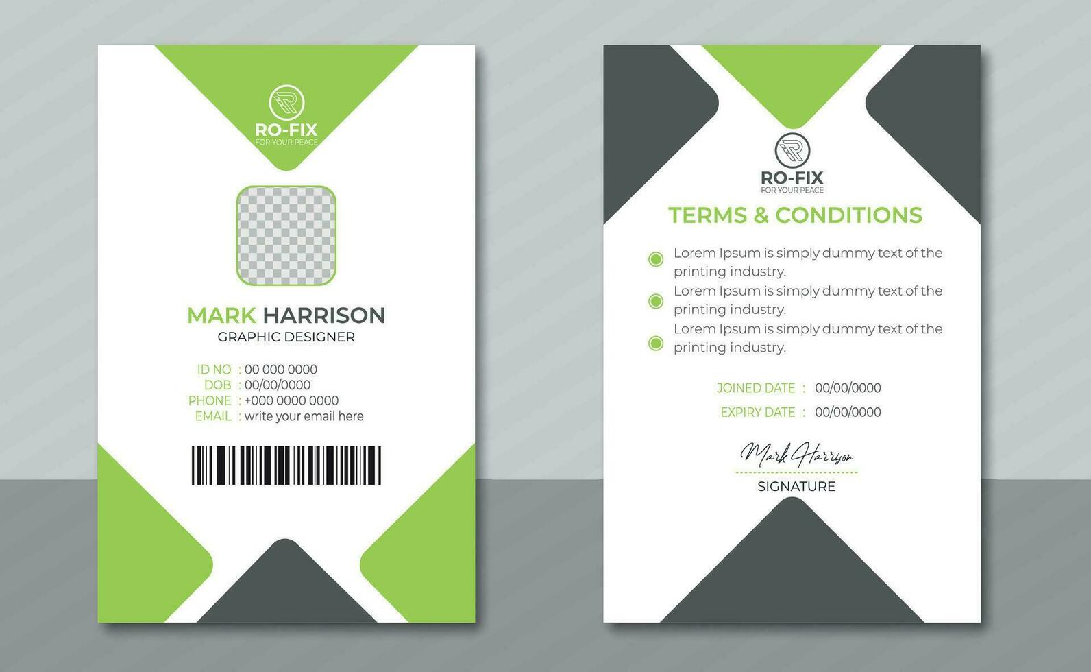 Company id card design and template for your company vector