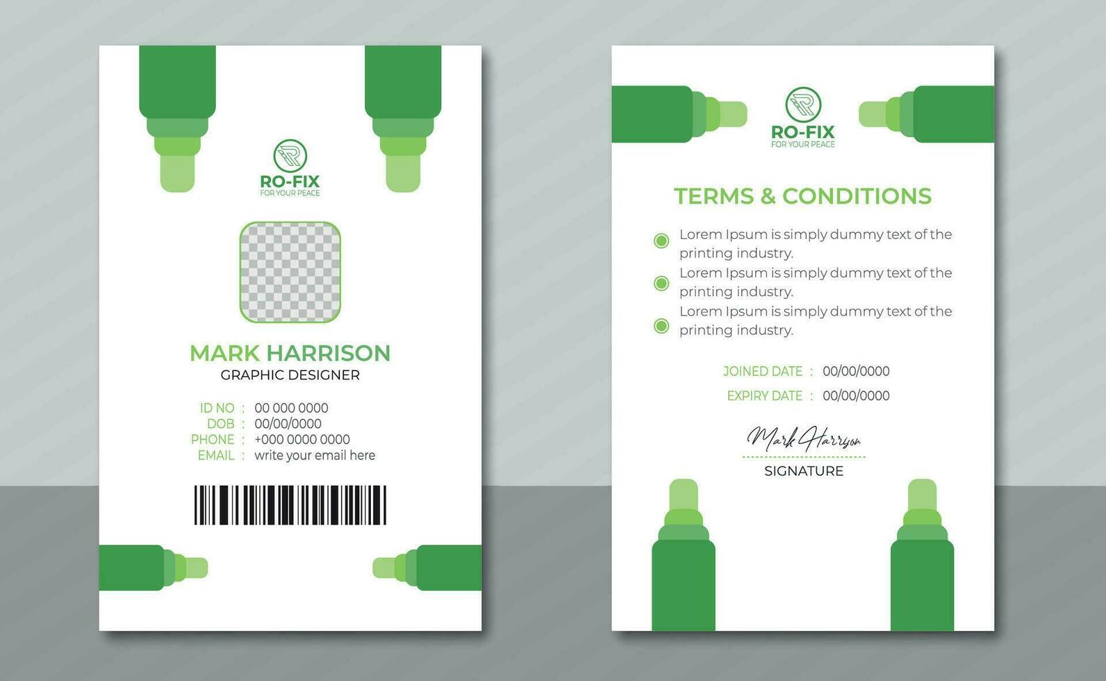 Professional id card design and template for your company vector