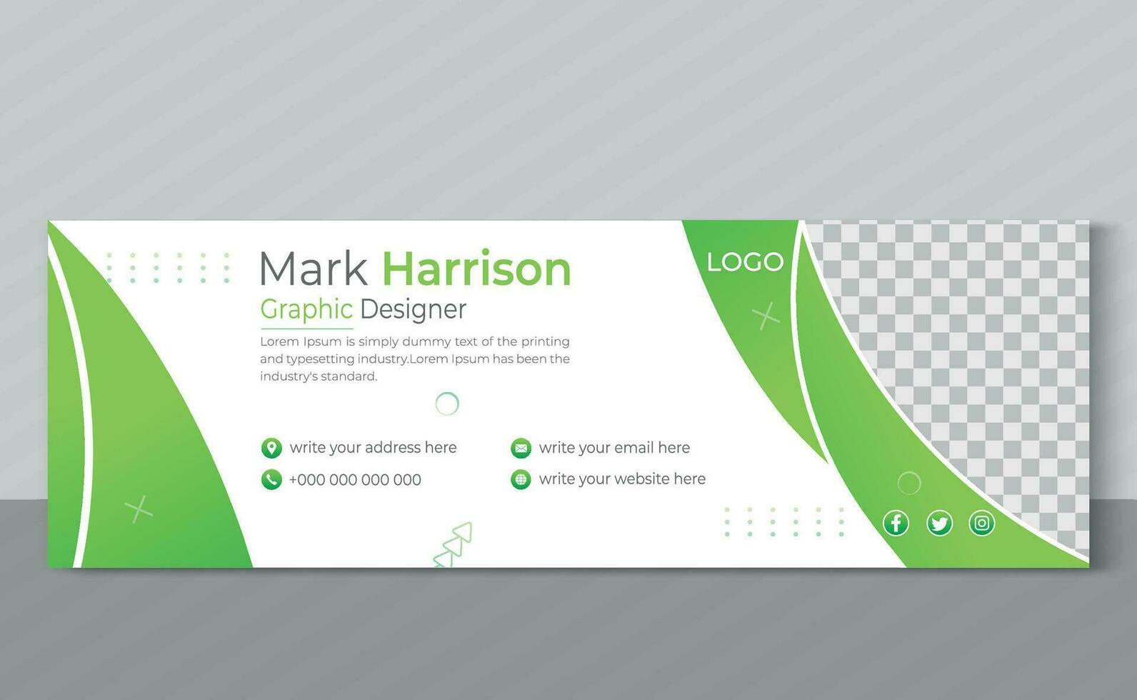Corporate email signature design and template vector