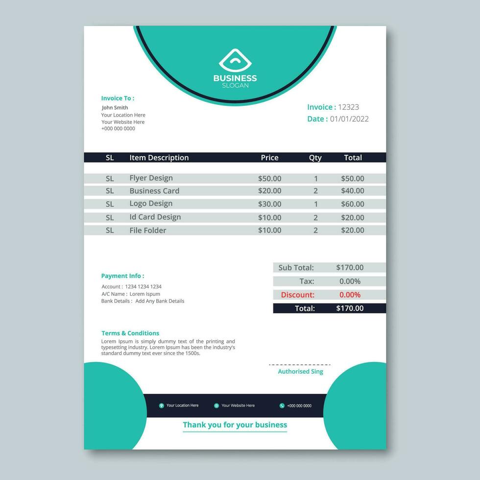 Modern Invoice design template and new invoice design template vector