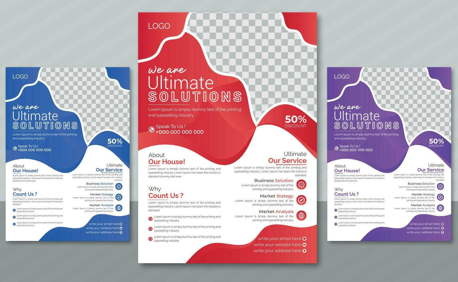 Professional and New flyer design for your business solutions vector