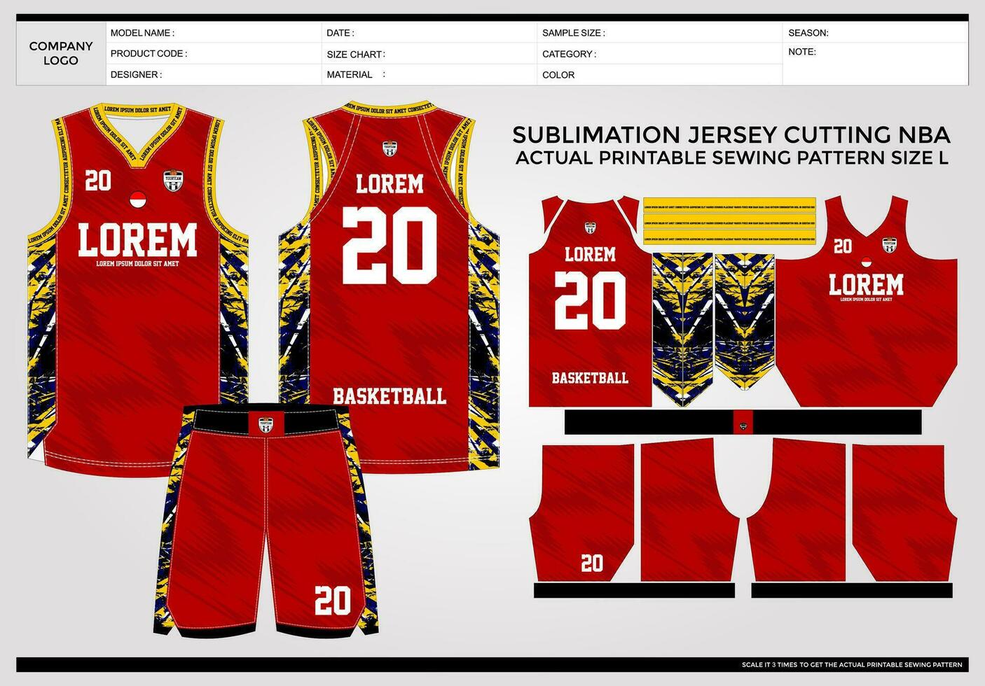 simple red basketball jersey vector