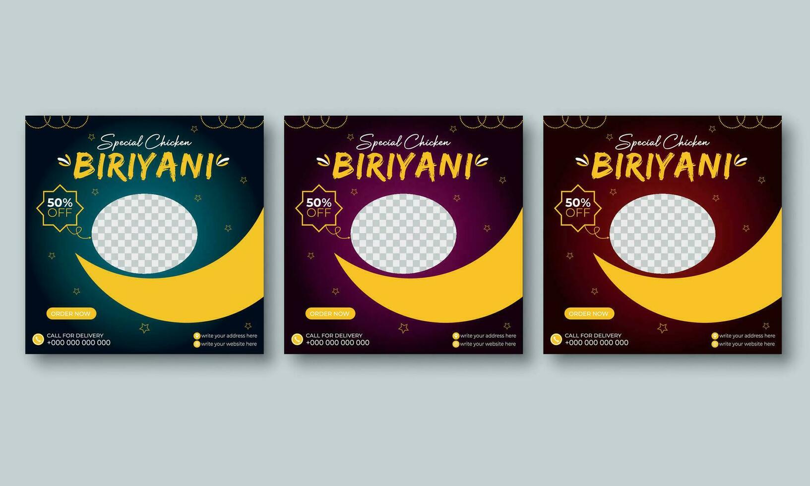 Biriyani Social Media Post design Template For Your restaurant vector