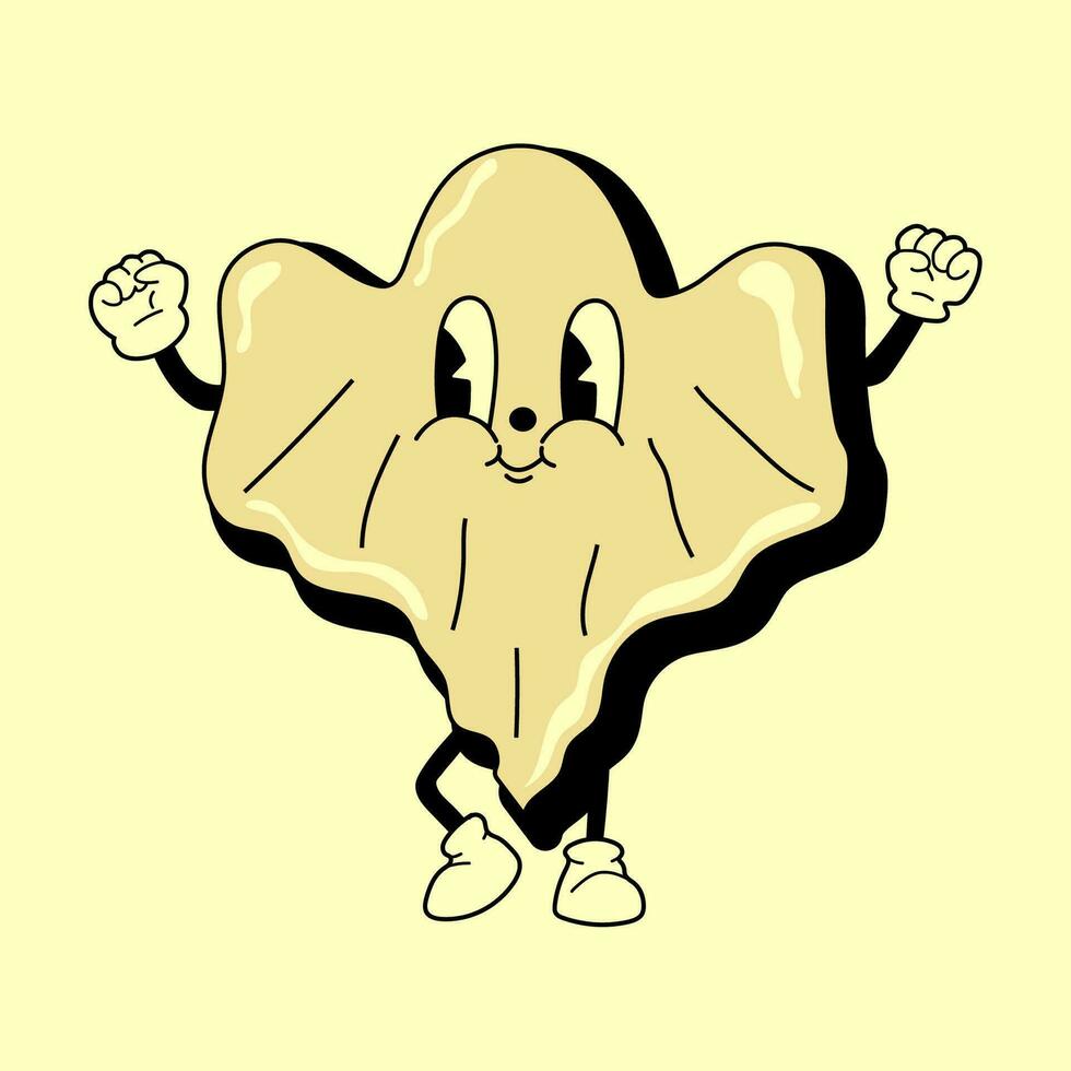 fantasma 30s dibujos animados mascota personaje 40 años, años 50, 60s antiguo animación estilo. dibujos animados alegre Víspera de Todos los Santos mascota vector