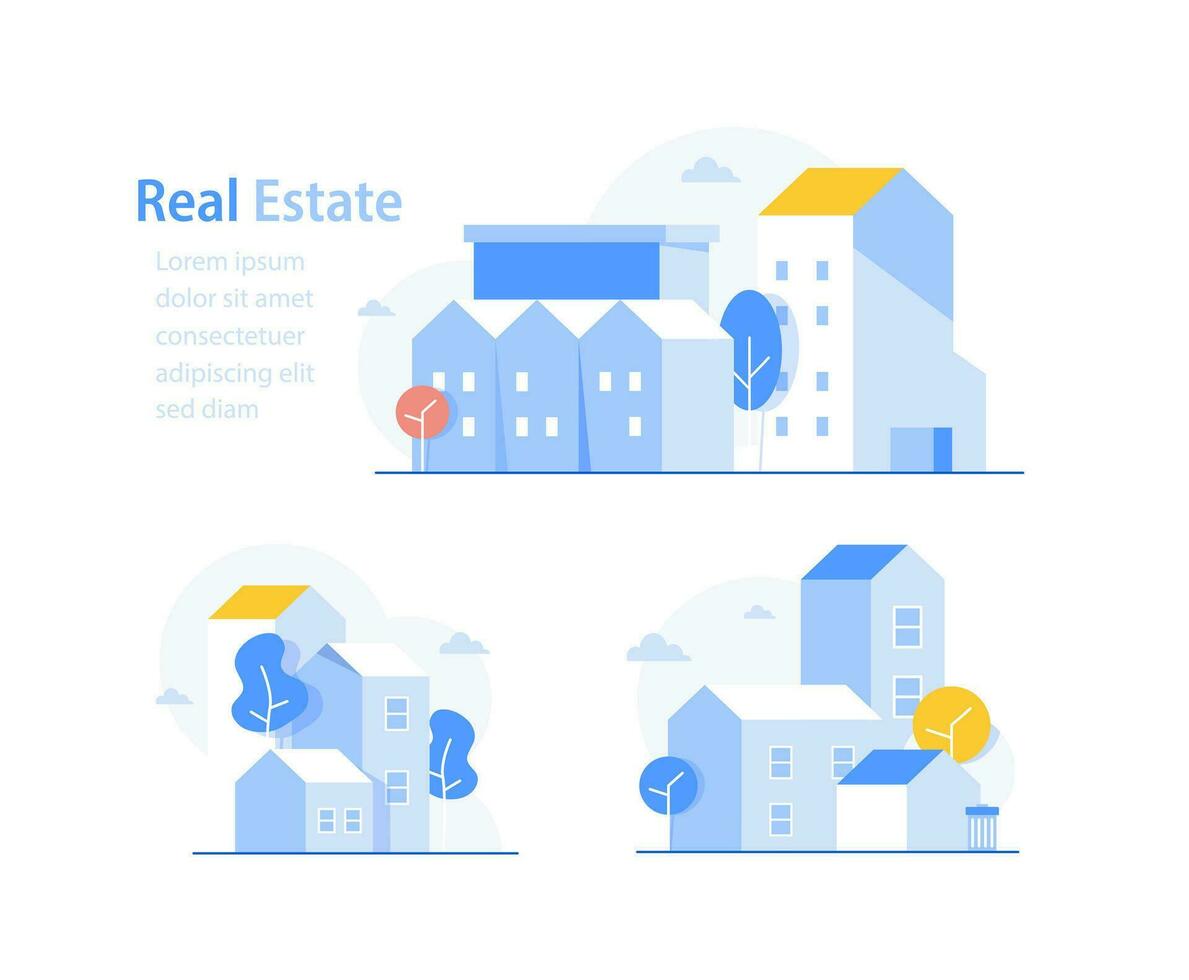 Real estate investment and development,property market growth,city growth, rental apartment vector