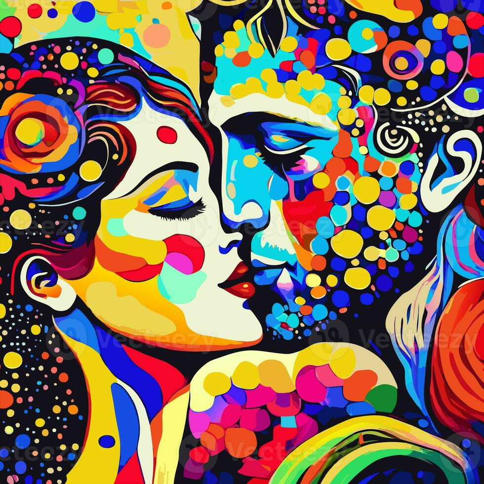 Beautiful Honeymoon Tender Kissing Couple photo