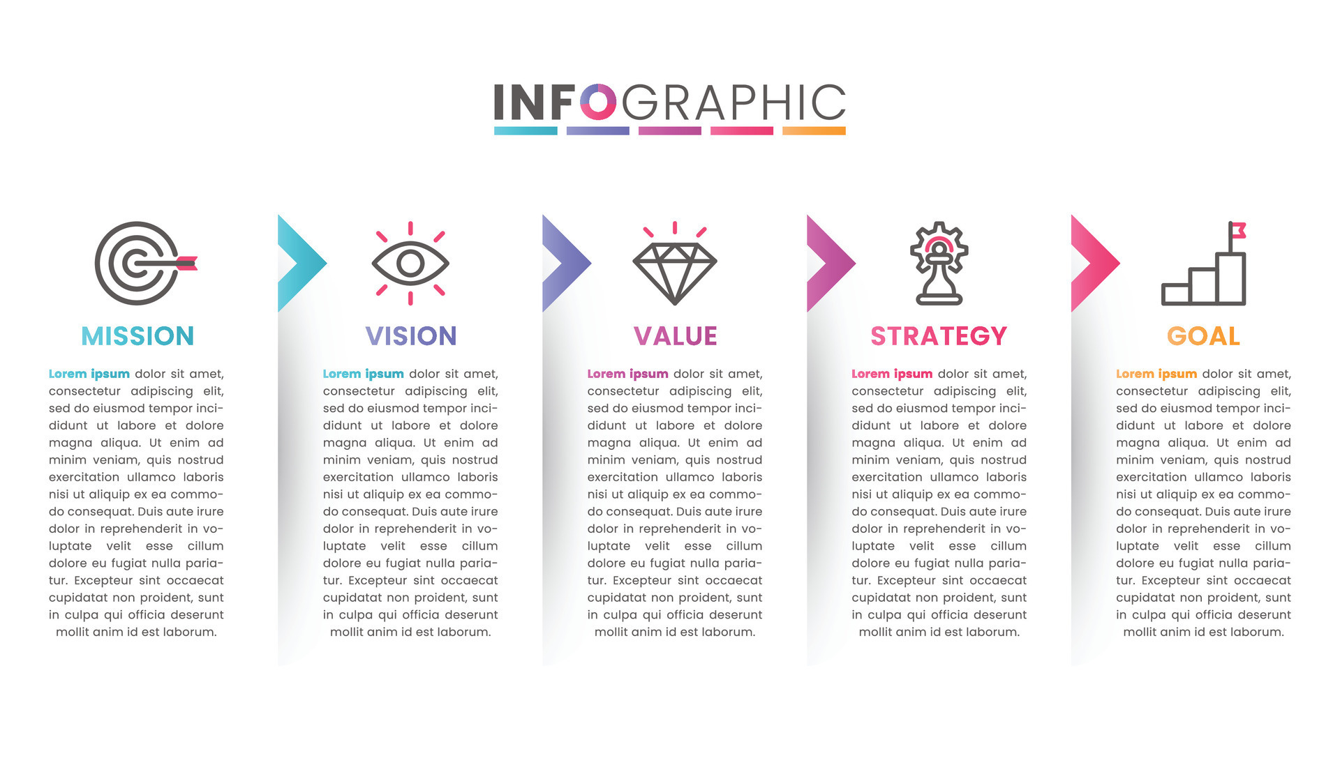 Mission Vision Value Strategy And Goal Of Company With Text mission-vision-value-strategy-and-goal-of-company-with-text