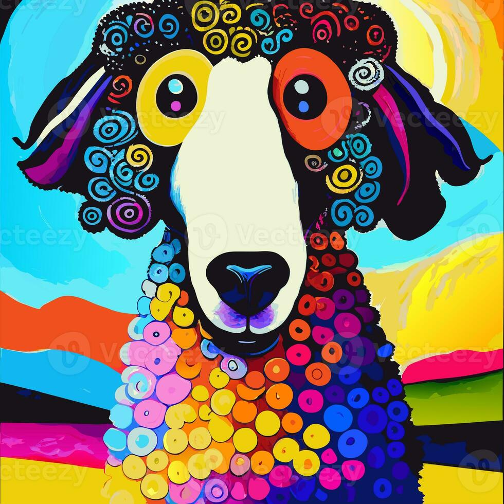 Funny Old English Sheep Dog Portrait photo