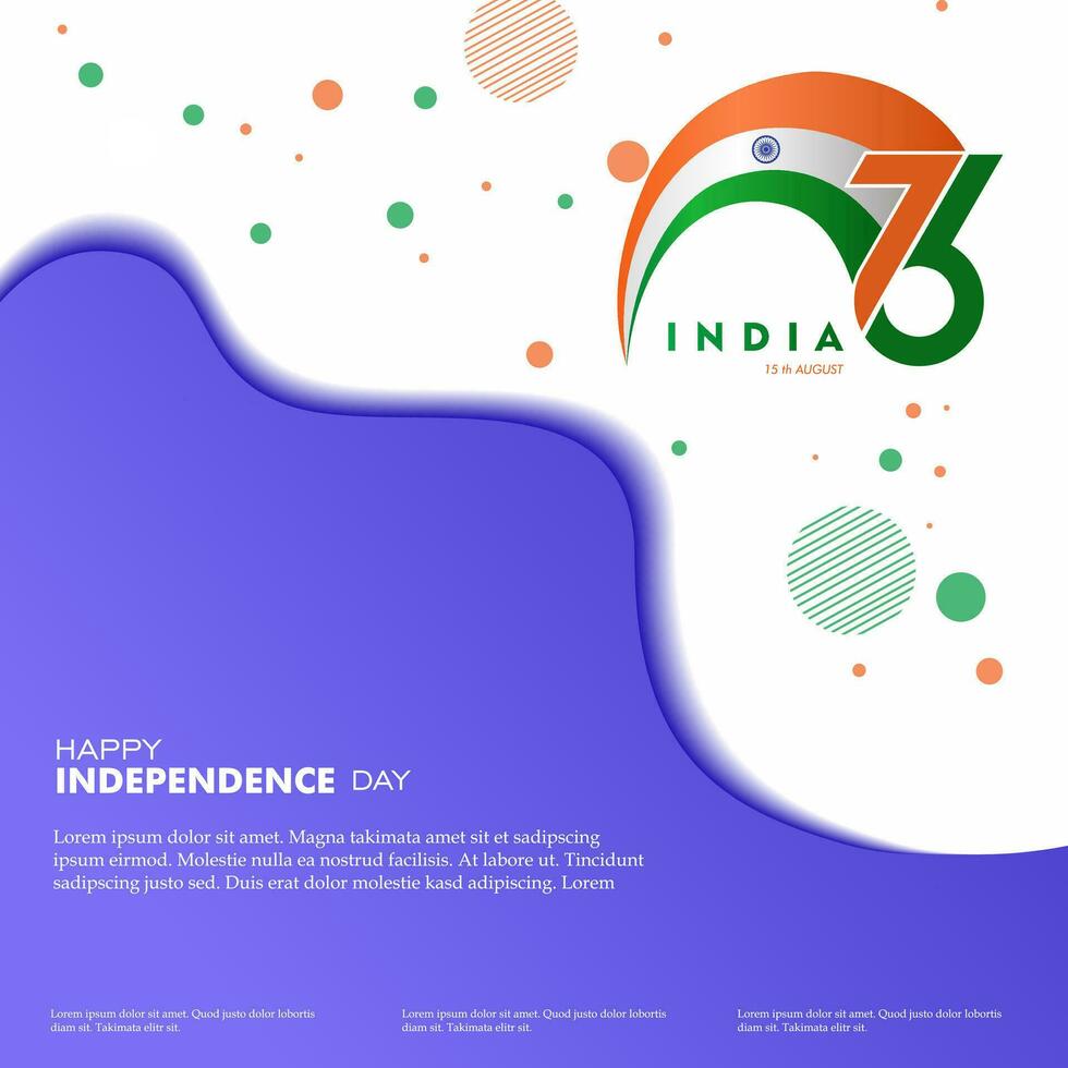 76 year Happy independence day India, 15th August, Template for Poster, Banner, Advertising, or Greeting card vector