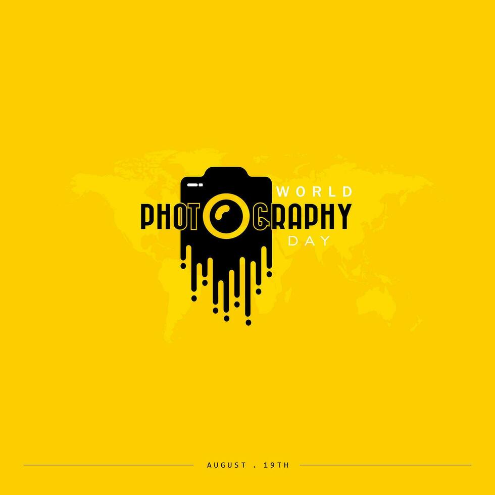 World photography day vector, typography design with camera. good template for world photography day design. vector