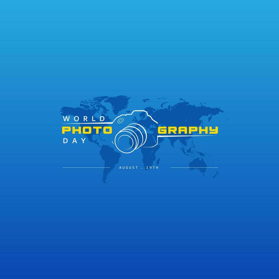 World photography day vector, typography design with camera. good template for world photography day design. vector