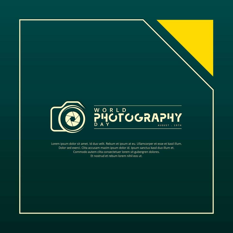 World photography day vector, typography design with camera. good template for world photography day design. vector
