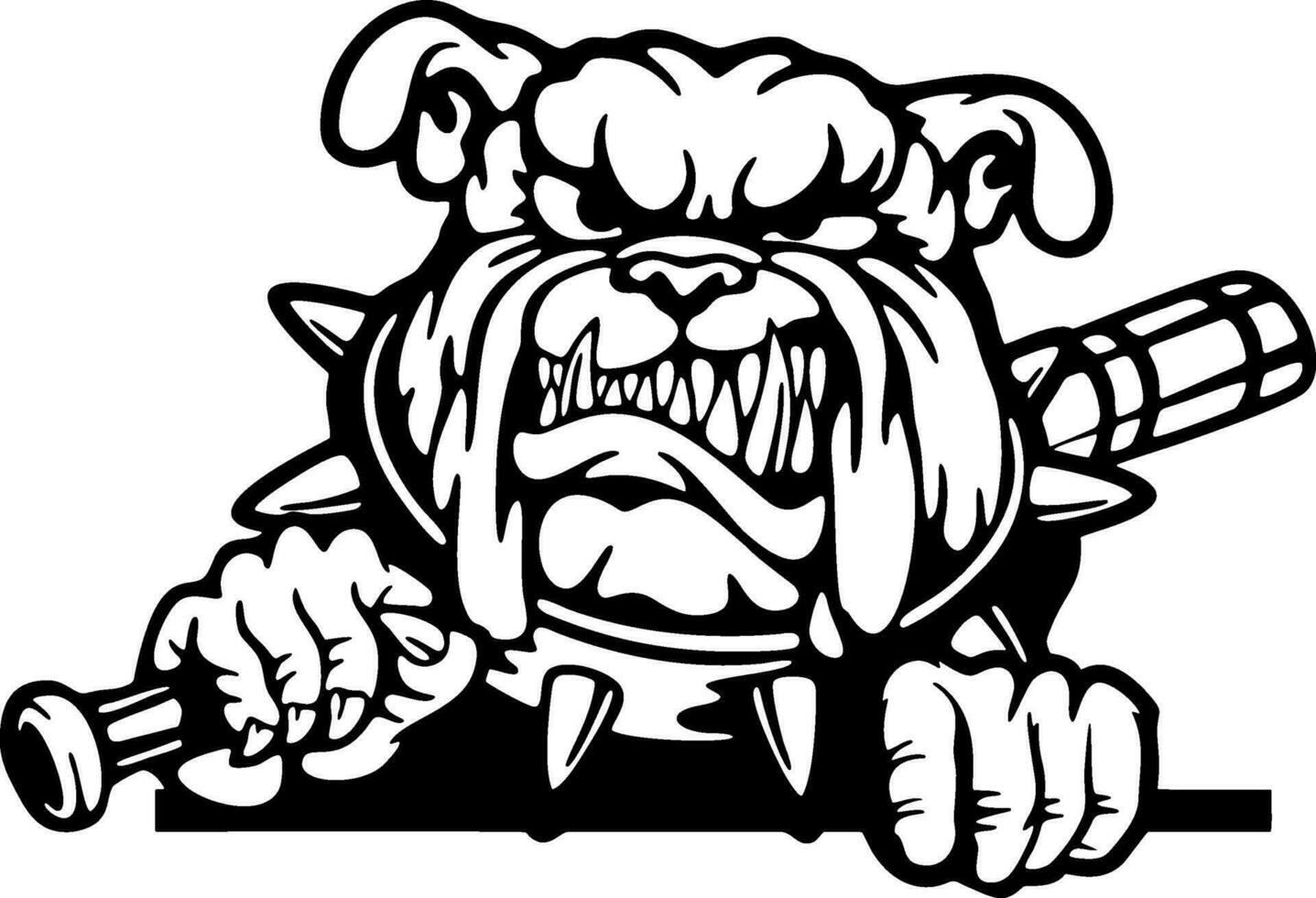 Bad Dog - Mascot Emblem is an angry dog with a baseball bat vector