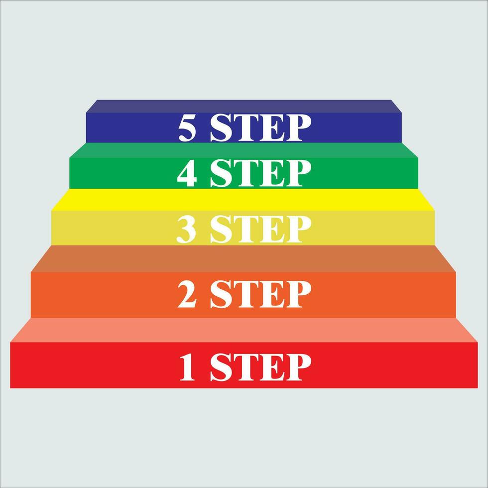 5 stairs steps infographic element icon vector illustration symbol ...