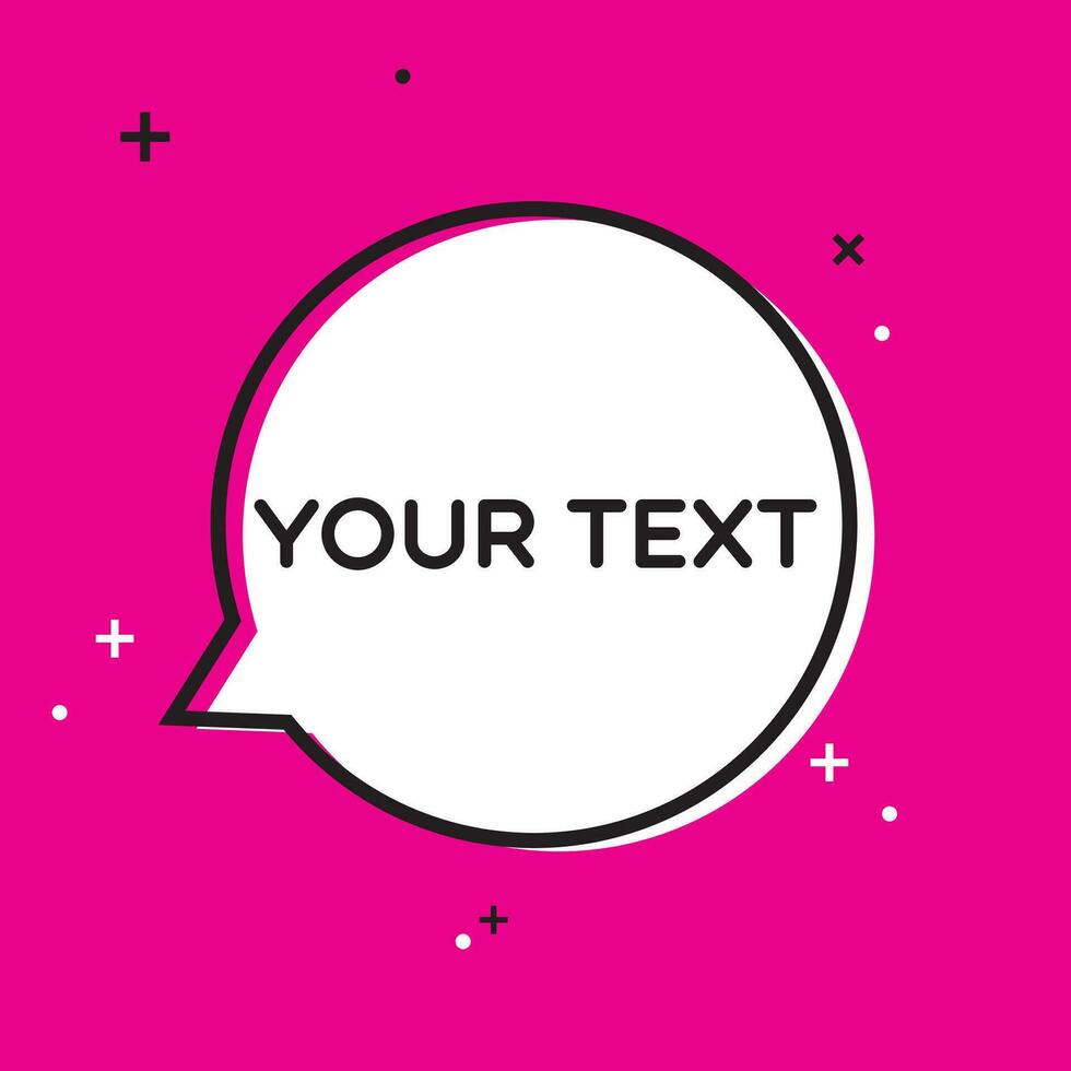 Bubble with the inscription your text icon vector illustration symbol