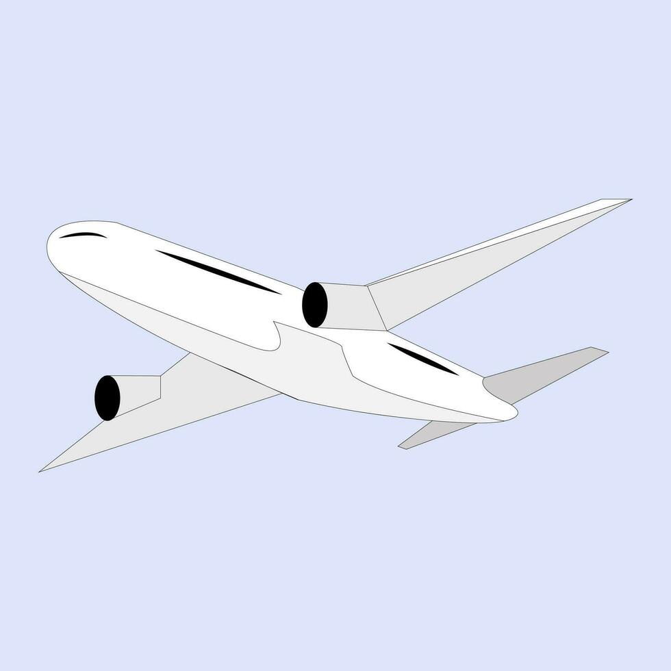 airplane, airplane flight through the sky. white passenger plane vector