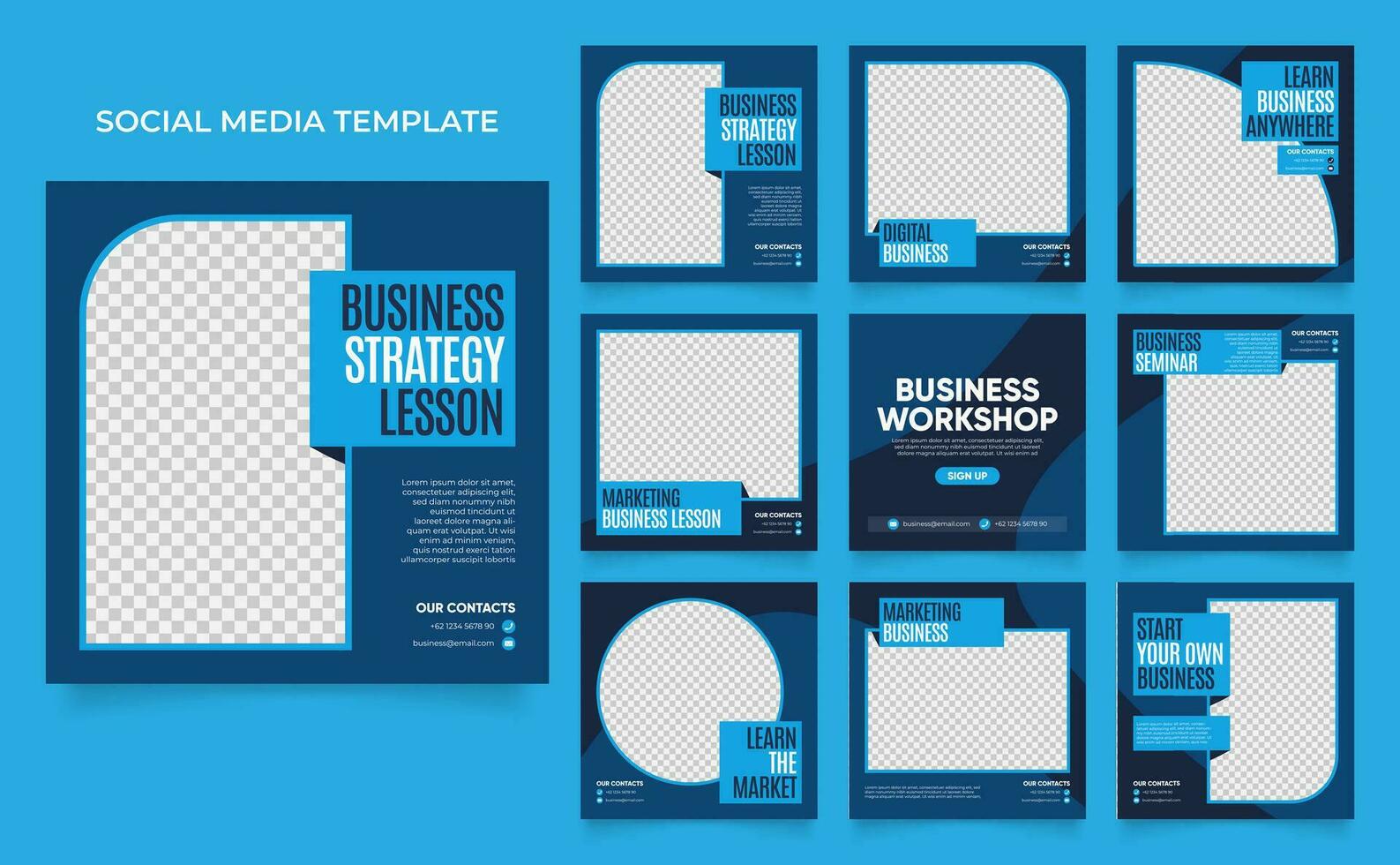 Social media template business agency for digital marketing and business sale promo vector