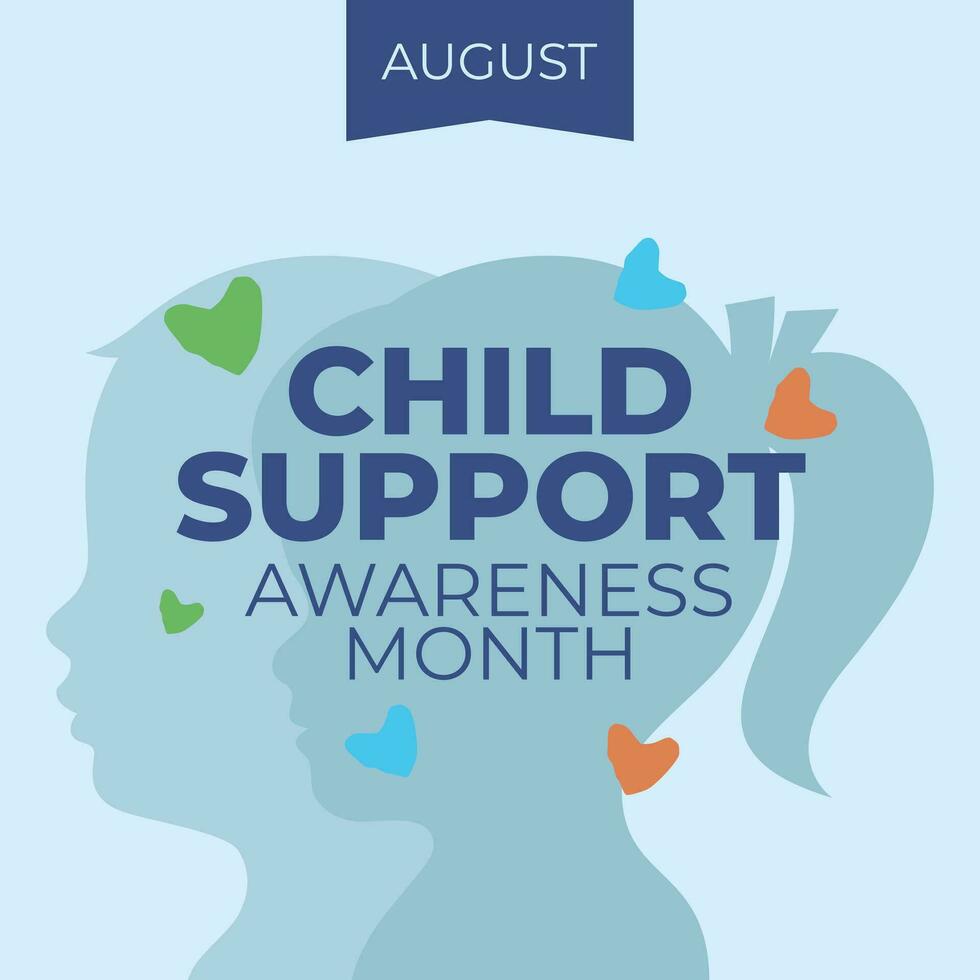 Child Support Awareness Month design template for celebration. hand vector design. child silhouette. child support design template.