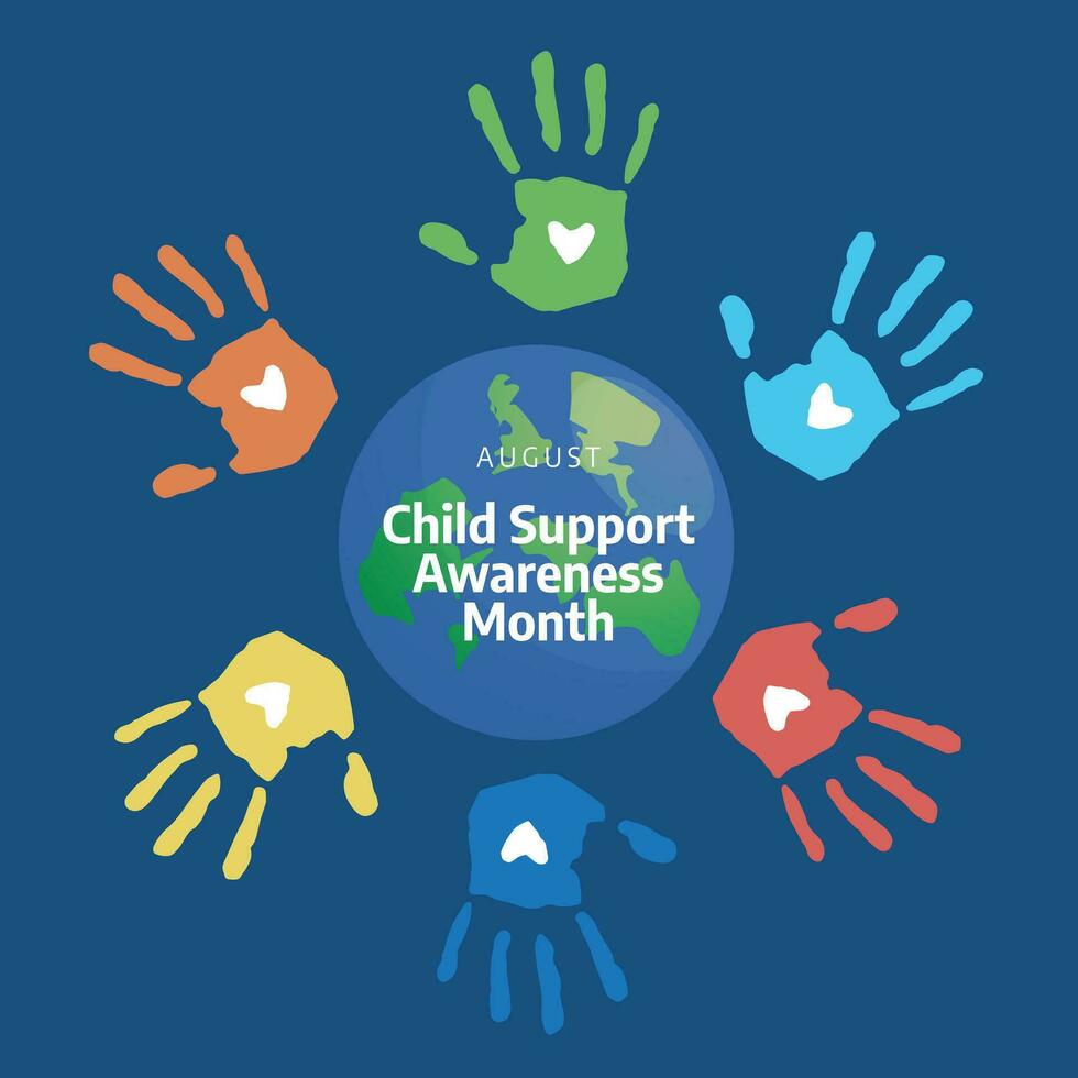 Child Support Awareness Month design template for celebration. hand vector design. child silhouette. child support design template.