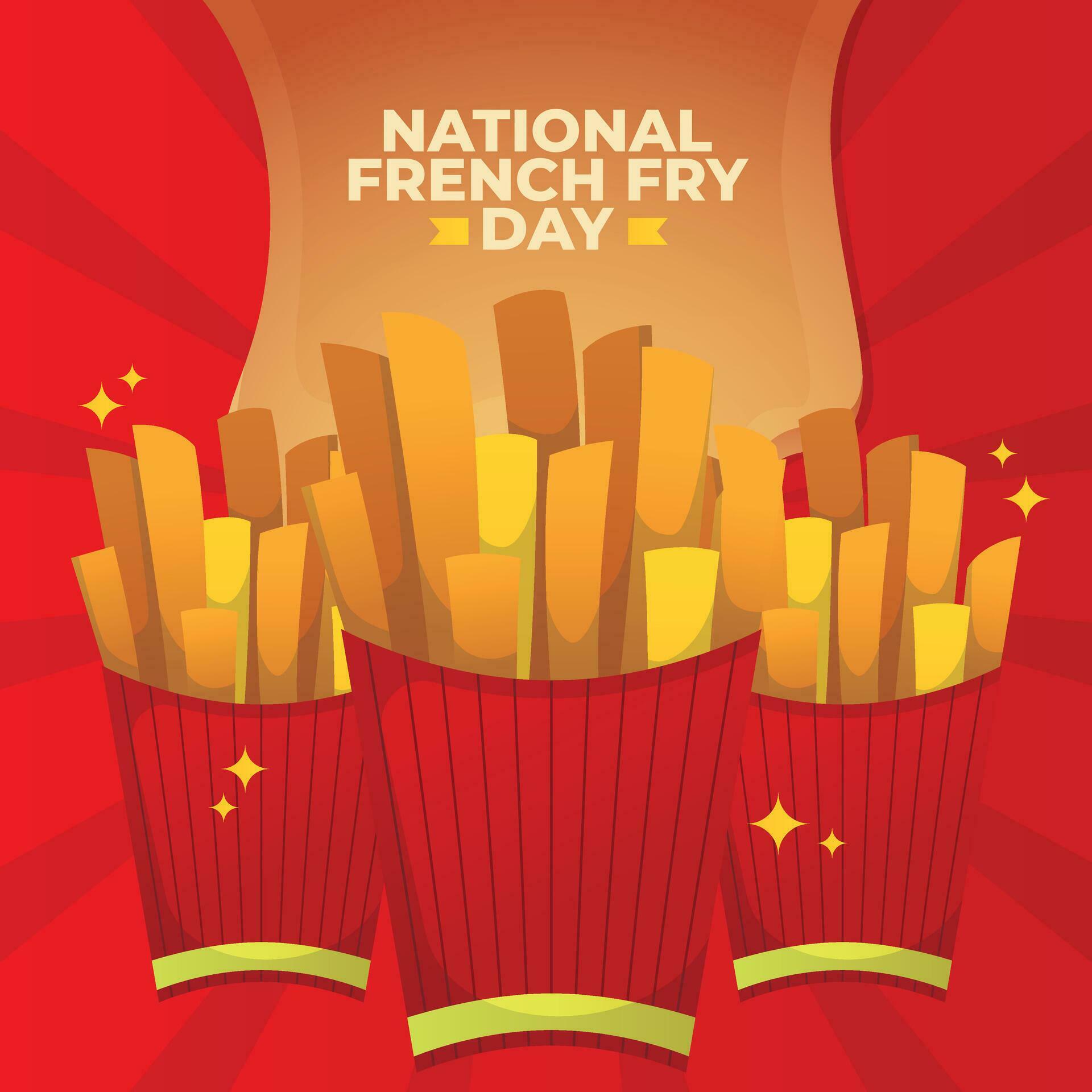 national french fry day design template for celebration. french fry