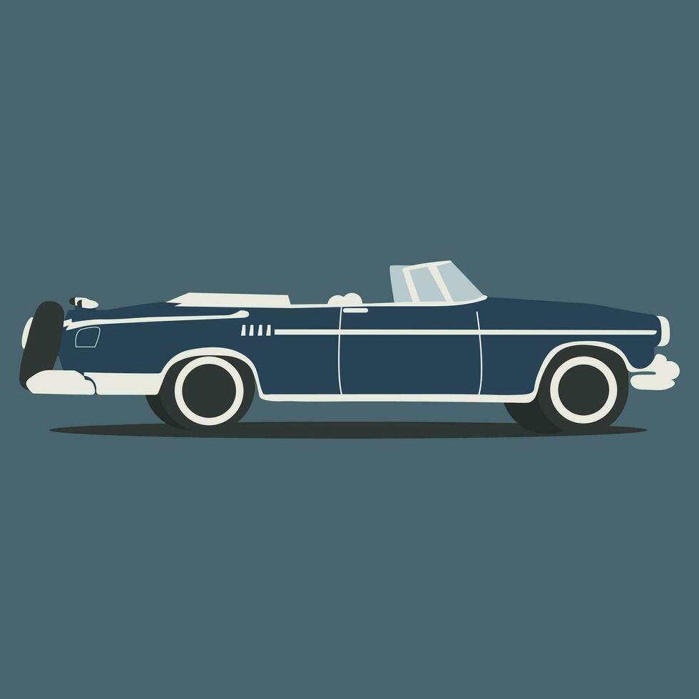 retro coche azul vector