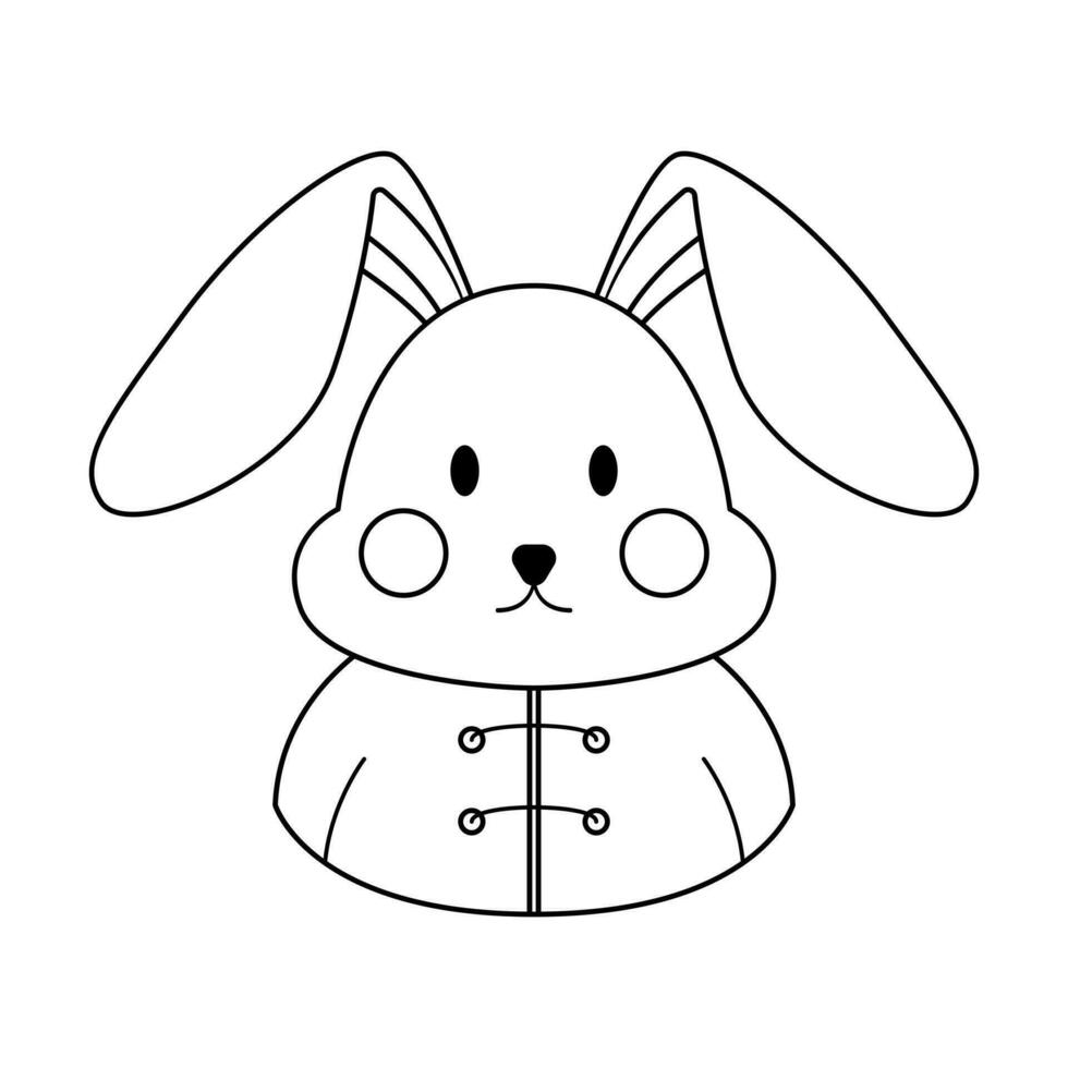 chino nuevo año icono arte lineal negro blanco Listo a color. linda icono conjunto vector