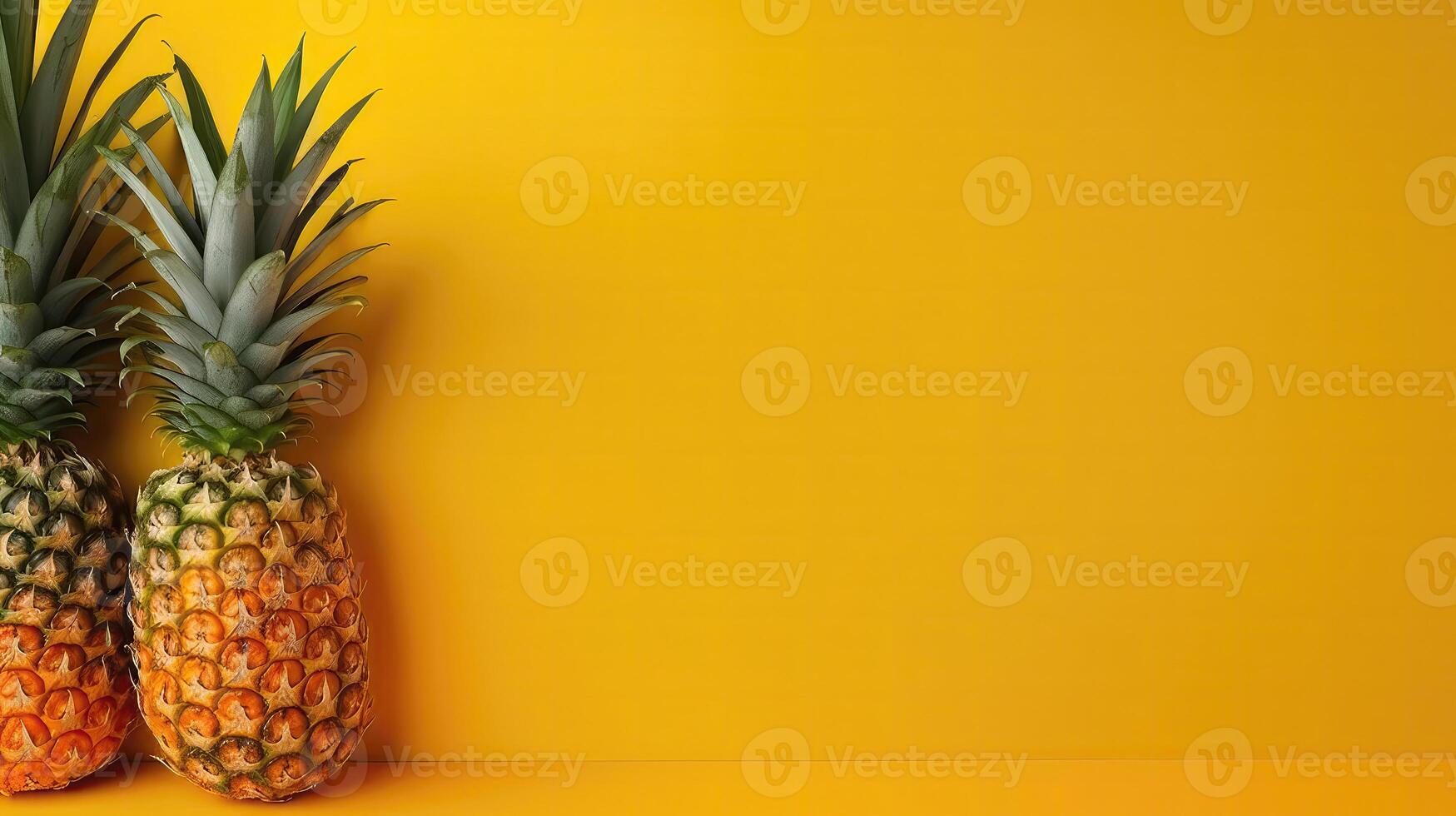 Ripe pineapple mockup and copy space with a gradient background, photo