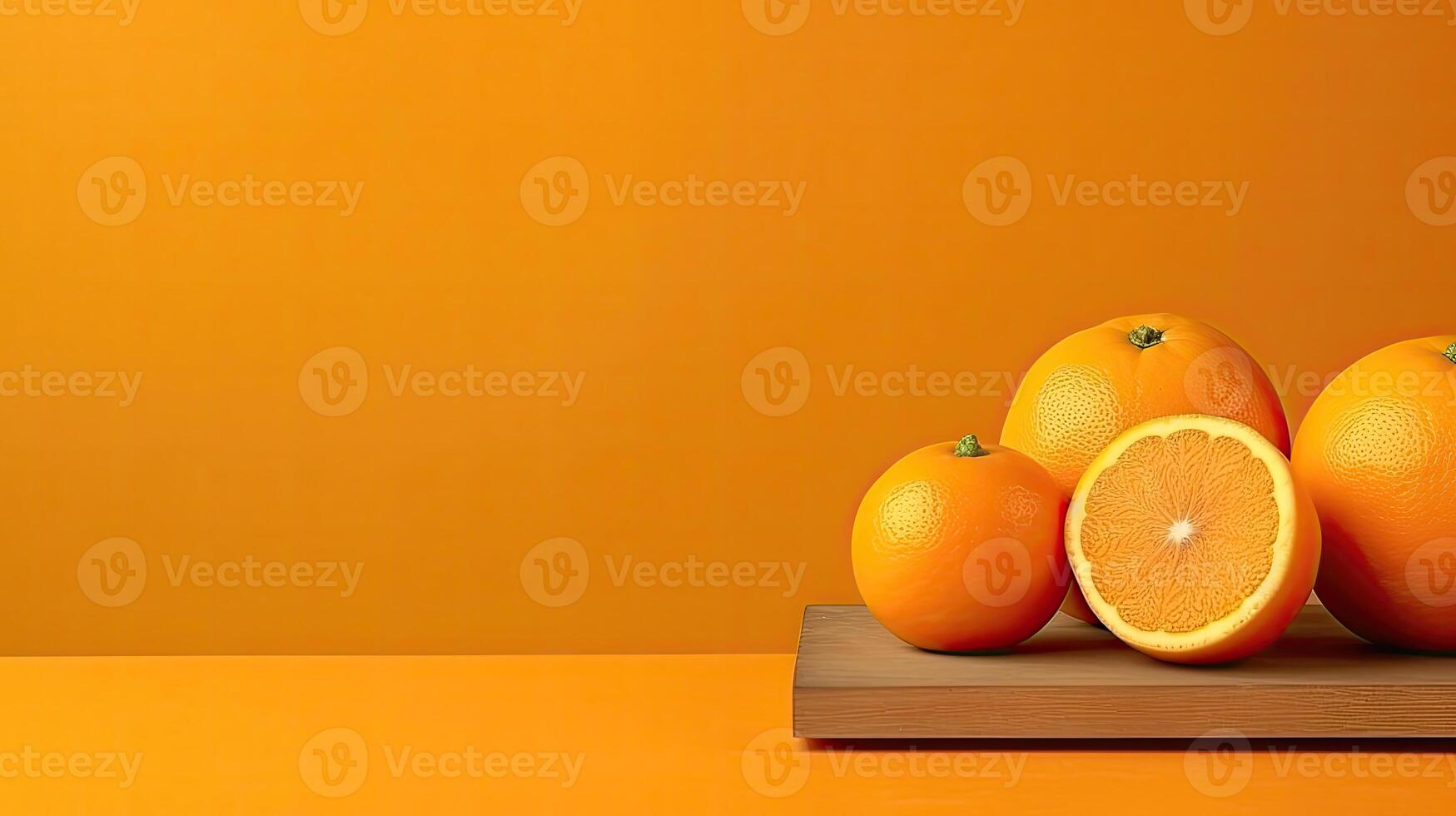 Ripe orange mockup and copy space with a gradient background, photo