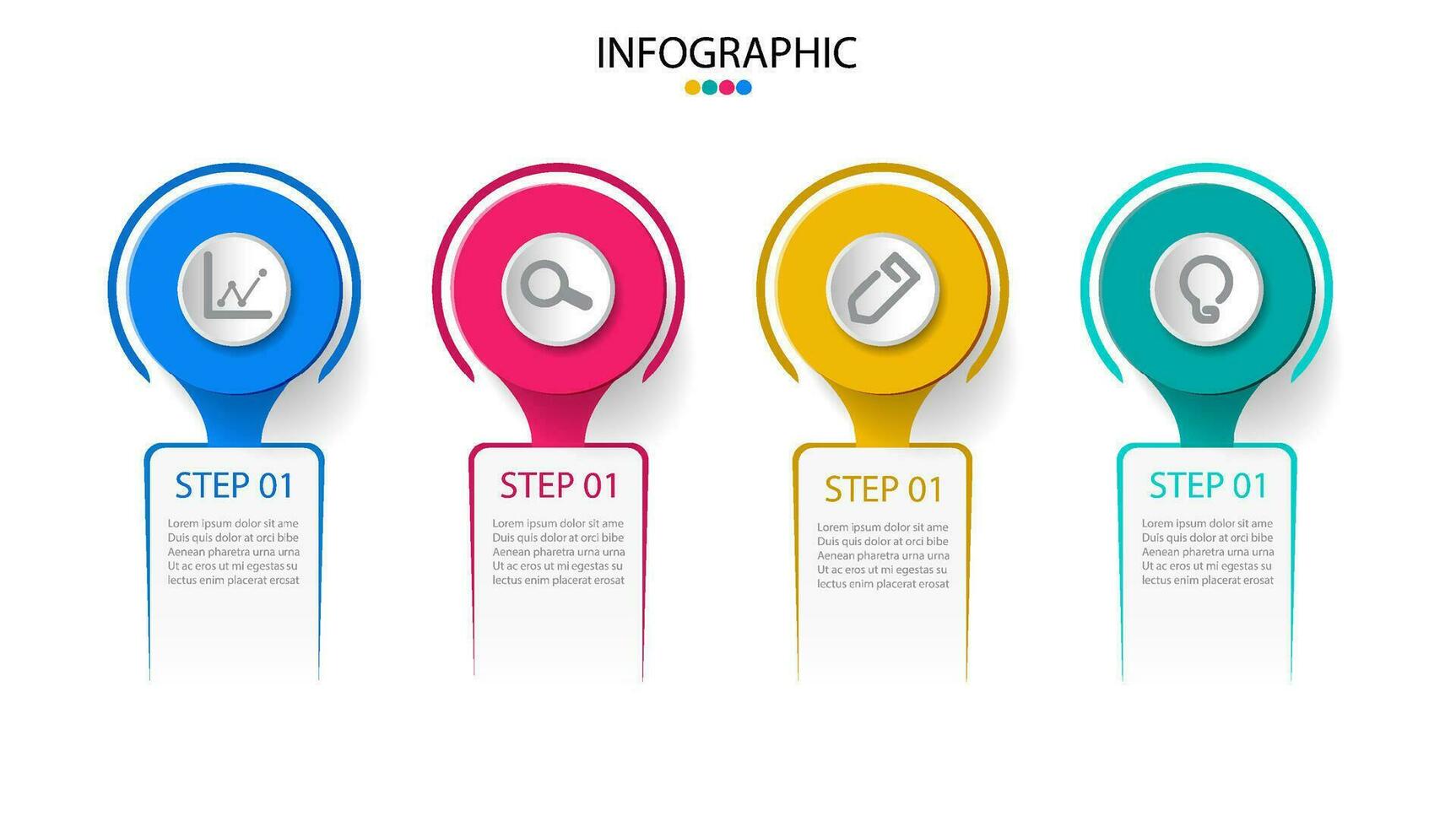 Vector Infographic circle design template with have 4 options or steps