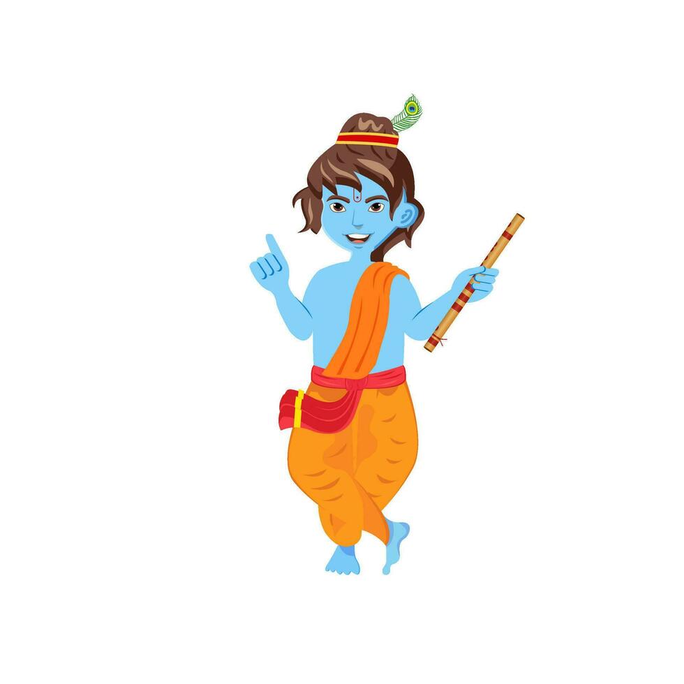 en pie Krishna vector Arte